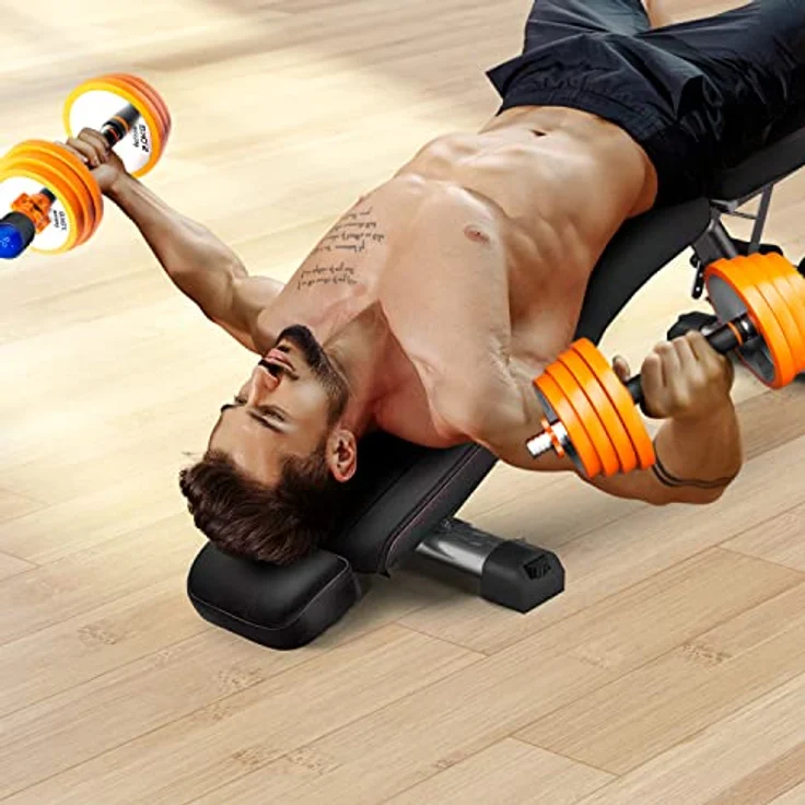 AsVIVA WB2 Hantelbank Klappbar | Verstellbare & robuste Fitnessbank bis 300 kg | Schrägbank, Negativbank & Flachbank | Ergonomisches Design | Platzsparend für Zuhause | Schwarz – Bild 4
