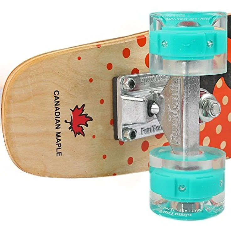 FunTomia Mini-Board Cruiser Skateboard 57cm, 7-lagiges kanadisches Ahornholz, ABEC-9 Kugellager, wahlweise mit oder ohne LED Rollen – Bild 4
