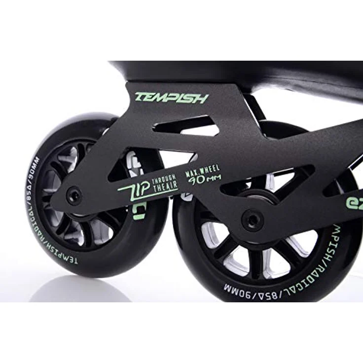 Tempish Ezza Lady 90 Inline Skates, Schwarz mit grünen Akzenten, perfekte Unterstützung und hohe Geschwindigkeit – Bild 7