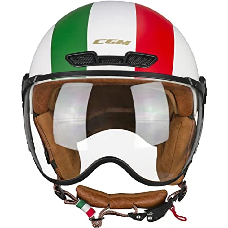 CGM 801I EBI ITALIA, Zugelassener Ski-E-Bike-Helm in Weiß Grün Rot, Größe S, doppelt zertifiziert (CE EN1078 und CE EN1077) – Bild 2