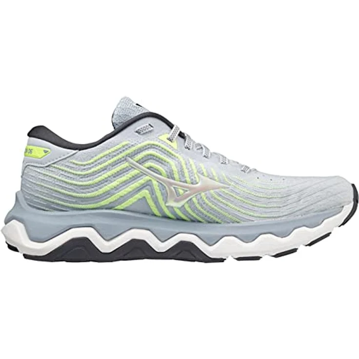 Mizuno Wave Horizon 6 Laufschuhe Damen, weich gedämpft mit MIZUNO ENERZY, Farbe Heather/Wht/NeoLime – Bild 2