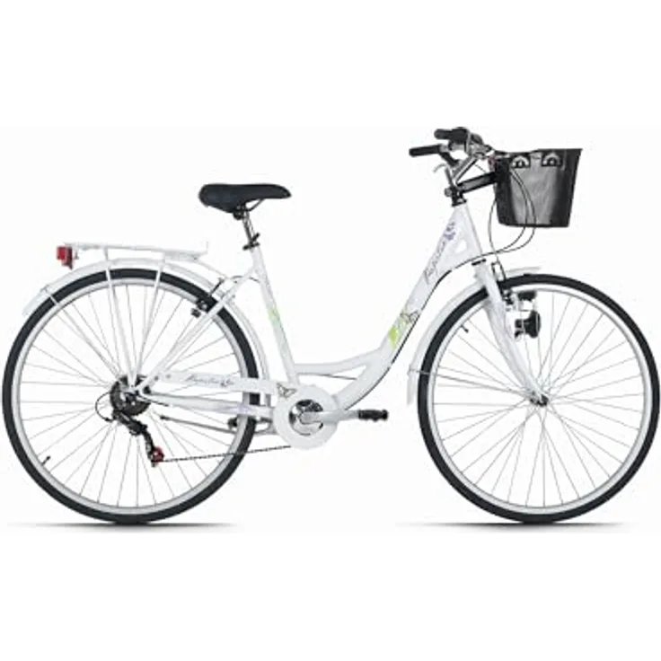 DaCapo Citybike 28'' Papilio, 6-Gang-Schaltung, weiß mit Schmetterlingsmotiven, RH 48 cm