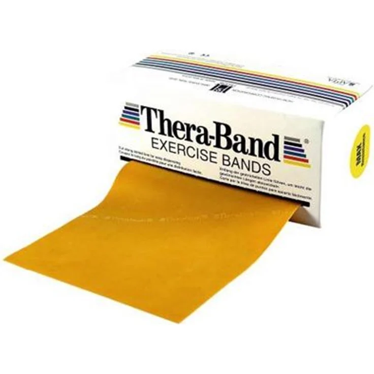 THERABAND TheraBand 5,50m Vorratsrolle, Fitnessband aus 100% Naturlatex Gold für Ganzkörpertraining, Widerstandsband für Yoga, Pilates und Rehabilitation – Bild 4