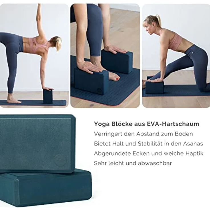 Bodhi Yoga-Set Flow | Set bestehend aus: 1 Yogamatte aus TPE, 2 Yoga-Bricks aus Eva (Moosgummi) und 1 Yoga-Gurt aus Baumwolle | Einsteiger-Set für Yoga-Anfänger (lila) – Bild 5
