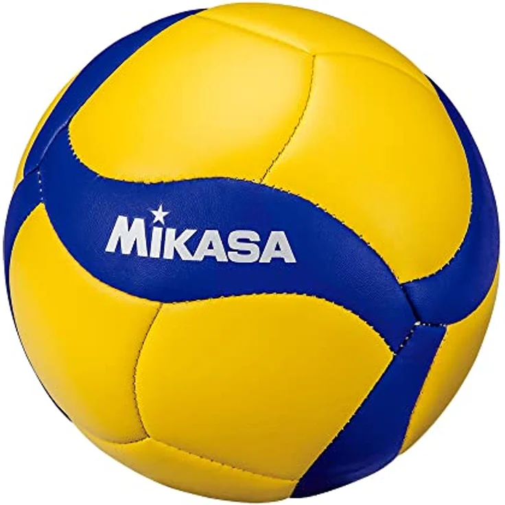 Mikasa Volleyball V1.5W, Unisex in Blau-Gelb, 18-Panel-Konstruktion für präzise Spieltechnik, mit Spezialventil gegen Luftdruckverlust