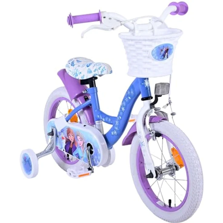 Disney Frozen Kinderfahrrad 2 Mädchen 14/16 Zoll Blau/Lila Rücktrittbremse bis 60 kg 85% zusammengebaut 3,5-6 Jahre – Bild 10