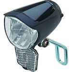 Prophete Fahrradlicht, LED-Scheinwerfer 70 Lux, mit EIN-/Ausschalter, Standlicht und Sensorautomatik, Abnehmbarer Reflektor, Nirosta Halter, für Naben-und Seitendynamo, StVZO zugelassen