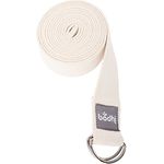 Yogagurt ASANA BELT mit Metallverschluss, abgerundeter Schiebeverschluss, Yoga Gurt aus Baumwolle, praktisches Yogazubehör, Basic Hilfsmittel nicht nur für Anfänger (natur/beige)