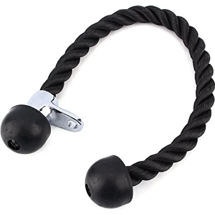 yiqi Unisex – Erwachsene Trizeps-Seil/Bizeps Tau, Schwarz, Doppelendiges – Bild 3