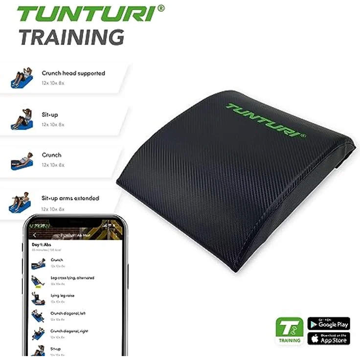 Tunturi Abdominal Mat, Rückenstützkissen für Sit-ups und Crunches, Rückenstrecker – Bild 3