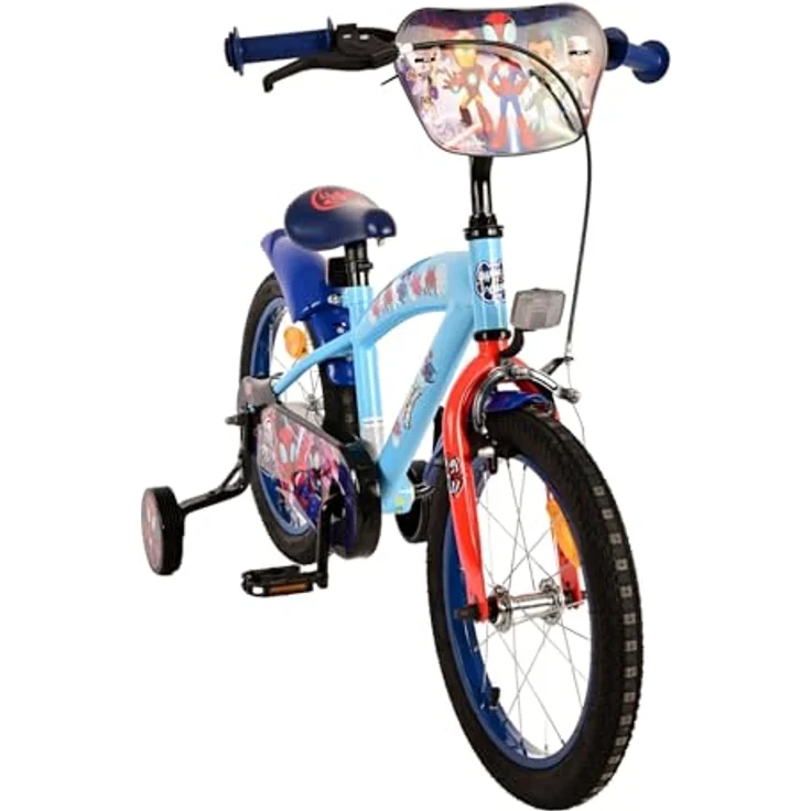 Volare Kinderfahrrad 16 Zoll Kinderfahrrad Rad Marvel Spidey Amazing Friends 21786-SACB, 1 Gang, Rücktritt, Stützräder, Schutzbleche, Kettenschutz, blau – Bild 6