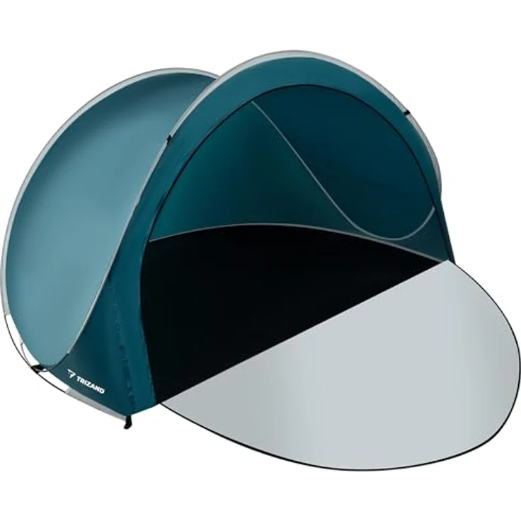 Trizand Strandzelt, halboffen mit Pop-up-Design, für 3 Personen, blau/weiß, 1.35 kg – Bild 7