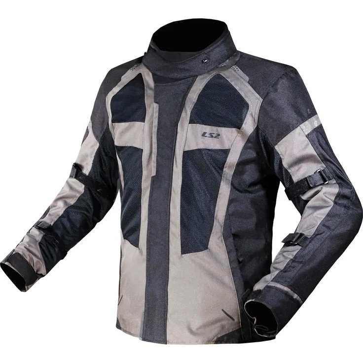 LS2 Jacke "Scout", wasserdichte Damen-Motorradjacke mit herausnehmbarer Membran, schwarz/dunkelgrau