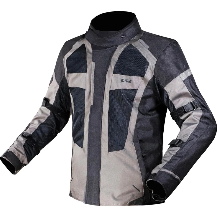 LS2 Jacke "Scout", wasserdichte Damen-Motorradjacke mit herausnehmbarer Membran, schwarz/dunkelgrau