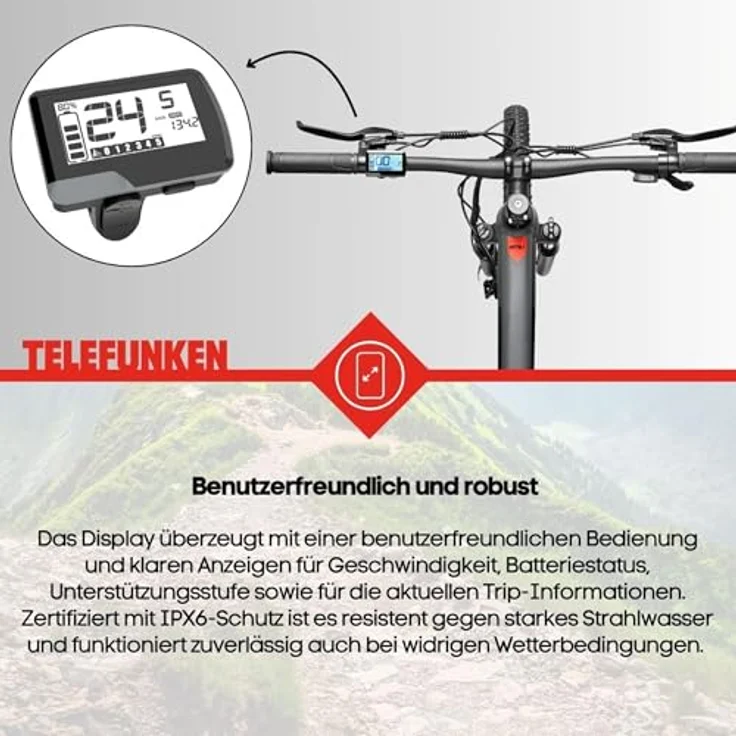 Telefunken E-Bike Aufsteiger M919, 29 Zoll E-MTB mit 7 Gang Shimano Tourney Schaltwerk, Heckmotor und 468 Wh Akku – Bild 12