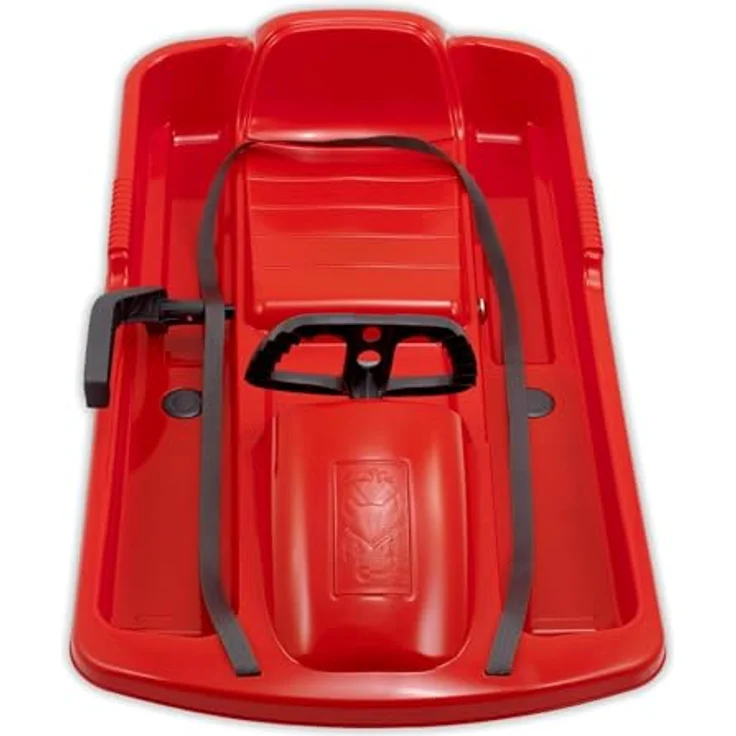 KHW Lenkschlitten Snow Fox, Rot, 95 cm, TÜV-geprüft, inkl. Zugseil, kälte- und lichtbeständiger Kunststoff, Made in Germany – Bild 2