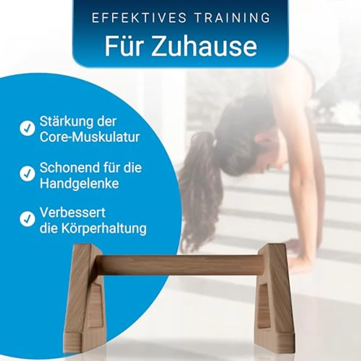 ArtSport Liegestützgriffe aus Holz XXL - Calisthenics, Parallettes, Liegestütz Barren, Indoor & Outdoor - ergonomische Handstand Griffe – Bild 3