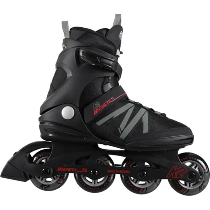 K2 Skates KINETIC 80 PRO XT M Inline Skates Herren, schwarz-grau-rot, Größe EU 40.5, mit Stability Plus Cuff und F.B.I.-Schiene для optimalen Tragekomfort und Gleichgewicht – Bild 1
