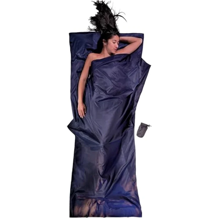 Cocoon TravelSheet, Leichter Schlafsack aus Seide-Baumwolle (220 cm), temperaturausgleichend, inkl. Kissenfach, Klettverschluss – Bild 1