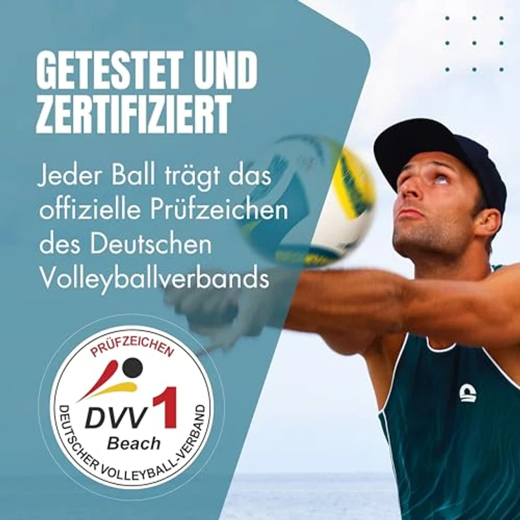 MOMEVO Beachvolleyball SunPro, DVV1 zertifiziert in offizieller Größe und Gewicht, ideal für Training & Wettkampf – Bild 2
