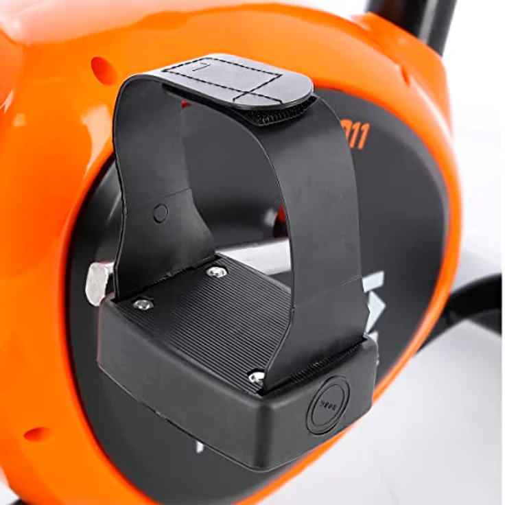ONE FITNESS RW3011 Heimtrainer Fahrrad, Schwarz/Orange, Mechanischer Widerstand, Tablethalterung, Stufenlose Verstellbarkeit – Bild 3