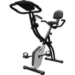 Physionics® Heimtrainer - Klappbar, LCD-Display, Widerstand verstellbar, mit Handpulssensoren, Rückenlehne & Handauflage, bis 120kg - Hometrainer, Fahrradtrainer, Fitnessfahrrad, Fitnessbike