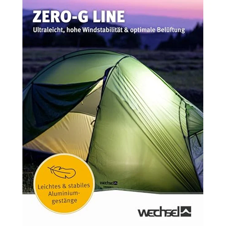 Wechsel Exogen 1 Zero-G Line, Kuppelzelt für 1 Person, 1.49 kg, leicht und separat aufbaubar – Bild 7
