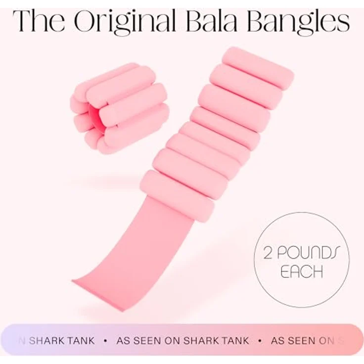 Bala Armreifen, Handgelenk- und Knöchelgewichte, 0,9 kg Set in Blush, verstellbares Silikon-Gewichts-Armband für Fitnessstudio, Yoga, Pilates, Cardio und Krafttraining – Bild 2
