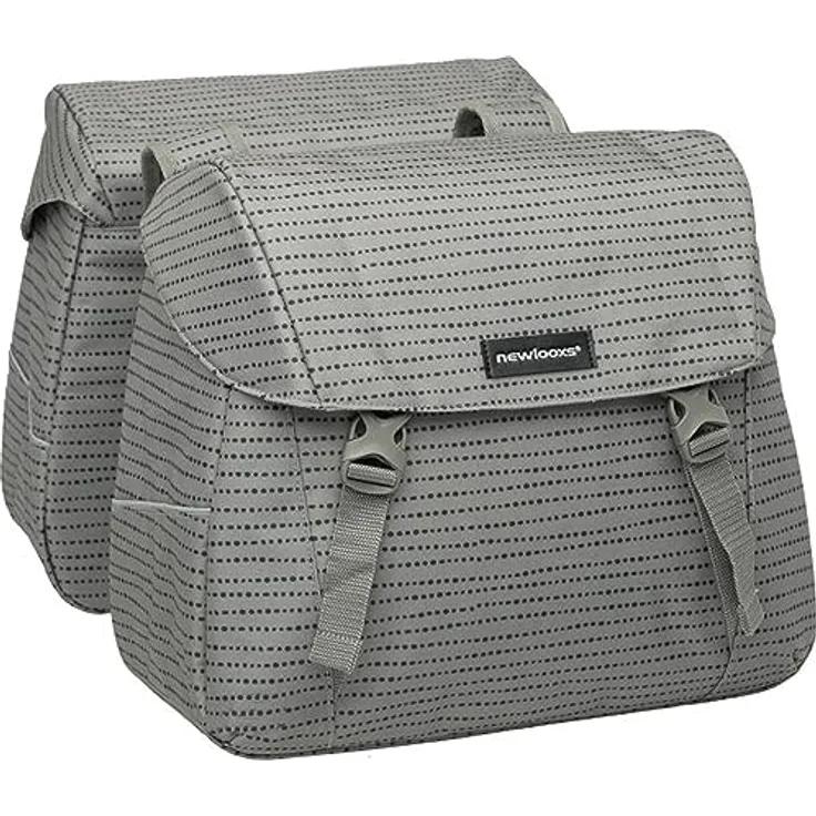 New Looxs Joli Double, doppelte Fahrradtasche aus wasserabweisendem Polyester, 37 Liter, grau, Belastung: ca. 10 kg