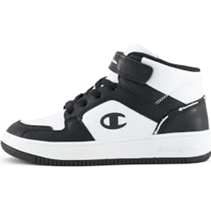 Champion RD18 2.0 MID B PS, rutschfeste Kinder Sneaker für aktive Kids, weiß/schwarz