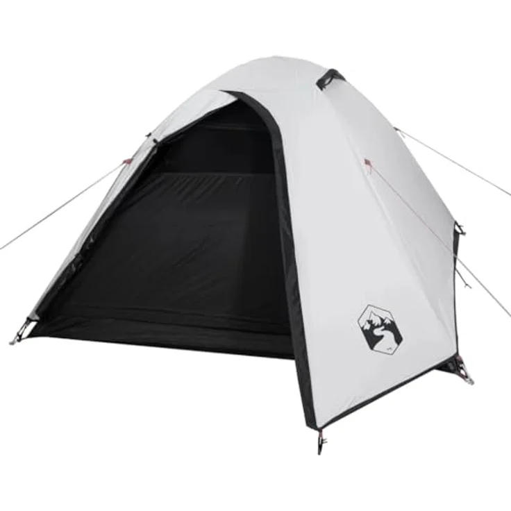 vidaXL Kuppel-Campingzelt 3 Personen Zelt Trekkingzelt Wanderzelt Leicht 210x195x120cm Innenzelt 3,1kg Weiß Dunkel Wasserdicht – Bild 1