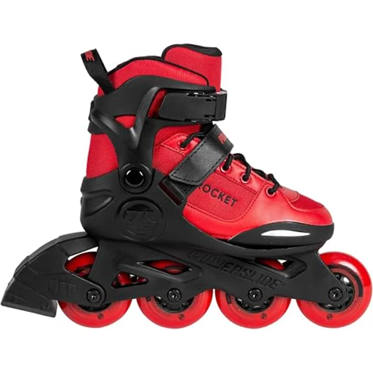 Powerslide Rocket Red 4-Rollen Kinder Inline Skate, verstellbare Größe, ABEC 7 Kugellager, leichte Unibody-Konstruktion – Bild 1