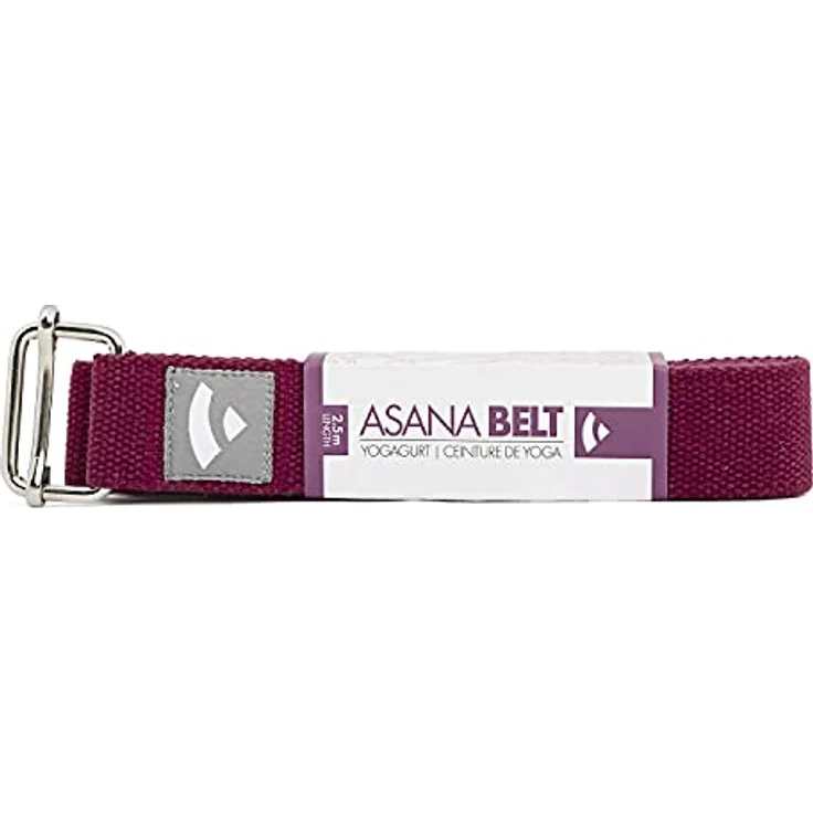 Bodhi Yogagurt | ASANA Belt aus 100% Baumwolle | Praktisches Yoga-Zubehör zur Dehnung | Yoga-Gurt mit Schiebeschnalle aus Metall | Anfänger & Fortgeschrittene | 250 x 3,8 cm (aubergine) – Bild 2