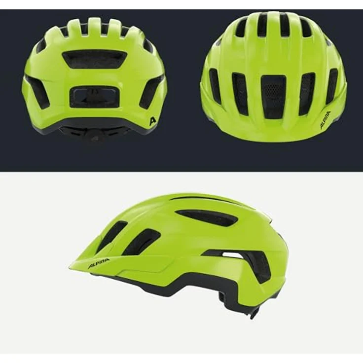 ALPINA Paranus, leichter Fahrradhelm mit starker Stoßdämpfung Hi-EPS, großer Belüftung, integriertem Insektennetz, anpassbarer Passform, be-Visible Gloss, L (59-61 cm) – Bild 4