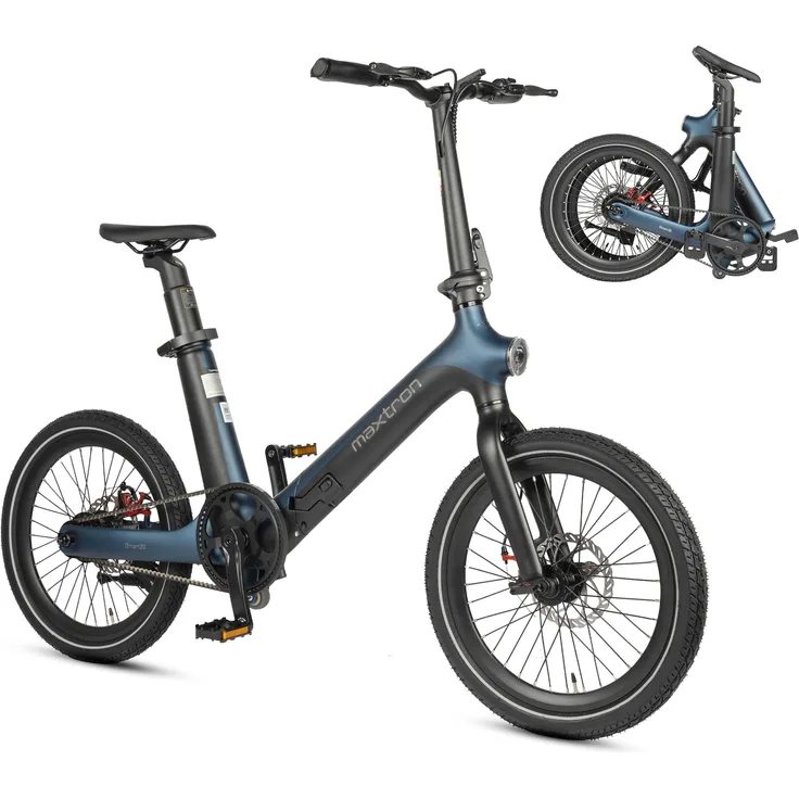 MAXTRON Smart 30 Elektrofahrrad klappbar, 20 Zoll, 250W, 36V, 9,6Ah, bis zu 60 km, Samsung Akku, Bluetooth Display, IPX5, Unisex