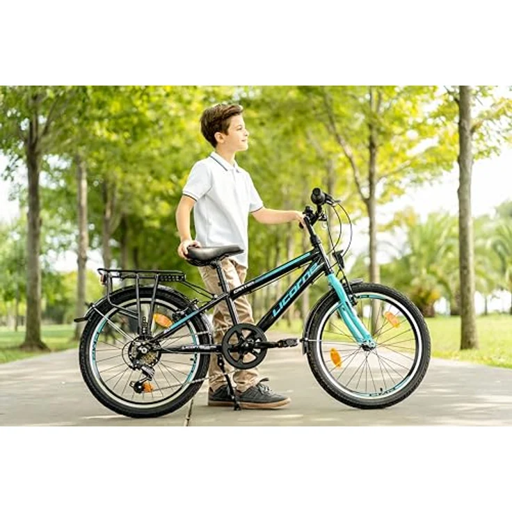Licorne Bike Carter Premium Mountainbike für Kinder, 20 Zoll, 6 Gang Kettenschaltung, Vorder- und Hinterbeleuchtung, blau – Bild 6