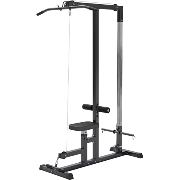 GORILLA SPORTS Latzugstation - Verstellbar, inkl. Trizepsstange und Latzugstange, bis 280kg Belastbar, 30mm - Schwarz - Vielseitige Fitnessstation für umfassendes Krafttraining – Bild 1