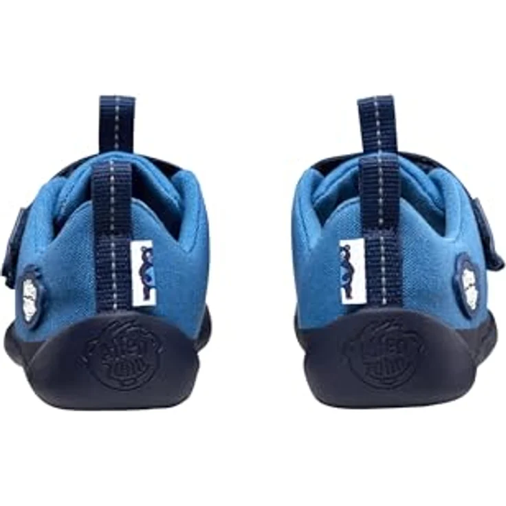 Affenzahn Kid's Barfussschuh Baumwolle Lucky, Unisex Kletterschuhe mit Gummisohle, Klettverschluss, Größe 26, Blau – Bild 3