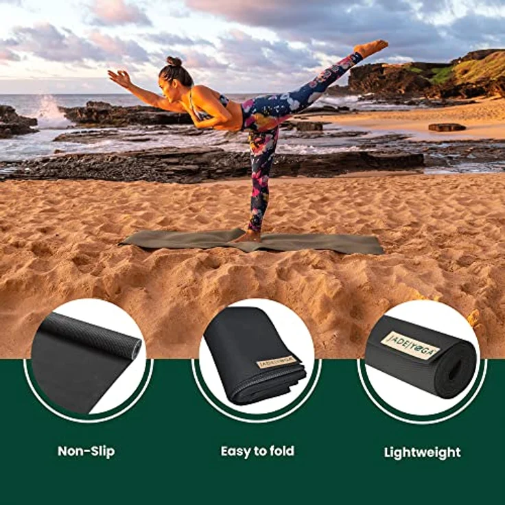 JadeYoga Matte Voyager black Einheitsgröße, rutschfest und nachhaltig hergestellt – Bild 4