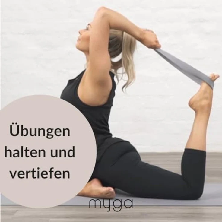 Myga Yoga Starter Kit, Komplettes Set mit rutschfester Yogamatte (4 mm), Yogablock & Yogagurt, grau, ideal für Anfänger und unterwegs – Bild 4