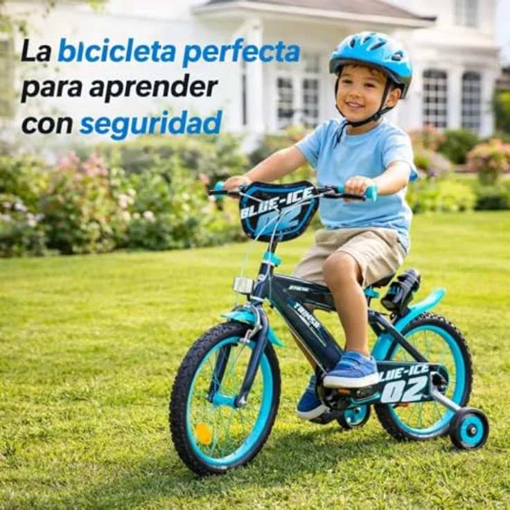 Toimsa Blue Ice Jungen - Fahrrad, 16 Zoll, Schwarz, Blau – Bild 4