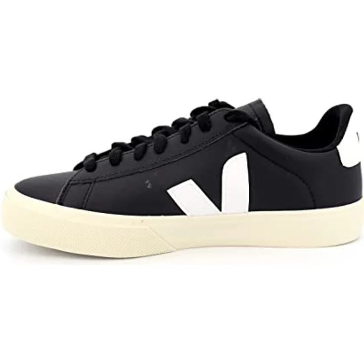 Veja Campo Damen Sneaker, Chromefree Leder Turnschuhe mit abriebfester Innenauskleidung aus recycelten Plastikflaschen, Schwarz-Weiß – 7 Großbritannien - 40 EU - 9 US – Bild 3