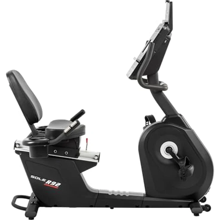 HAMMER Liegeergometer R92, Recumbent Bike elektrisch, gelenkschonend, 10 Trainingsprogramme, 12 kg Schwungmasse, LCD-Display, Pulsmessung, kompatibel mit Kinomap & Zwift, Heimtrainer mit Sitz & Rückenlehne – Bild 2