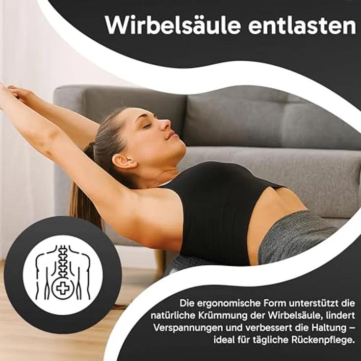 Retoo Ballsitzkissen 33cm mit Pumpe, Luftkissen für Rückenschmerzen, Stärkung der Muskulatur, Verbesserung der Körperhaltung, Schwarz – Bild 4