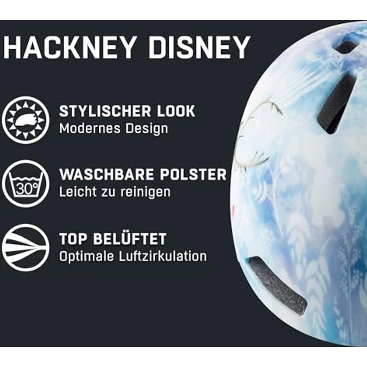 Alpina Kids Hackney Disney Frozen II, Größe 47 - 51 cm - Fahrradhelm, Farbe Blau-Weiß – Bild 3