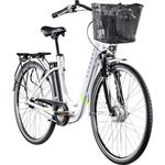 Zündapp Z517 E Bike Damenfahrrad 28 Zoll 155 - 190 cm mit 7 Gang Nabenschaltung und Rücktrittbremse, weiß/grün, Tiefeinsteiger Rahmen, 375 Wh Akku