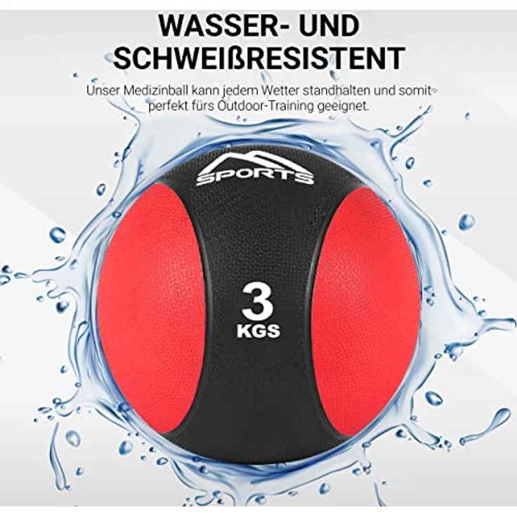 MSPORTS Medizinball 3 kg – Professionelle Studio-Qualität inkl. Übungsposter Gymnastikbälle – Bild 5