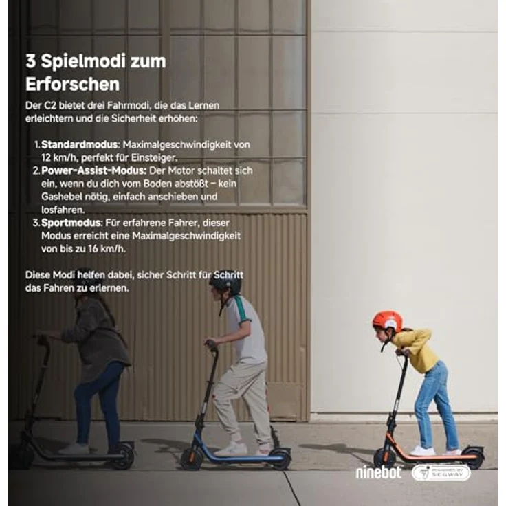 Ninebot by Segway E-Scooter KickScooter C2 E, 16 km/h, Kinder Elektro Roller, blau – Bild 3