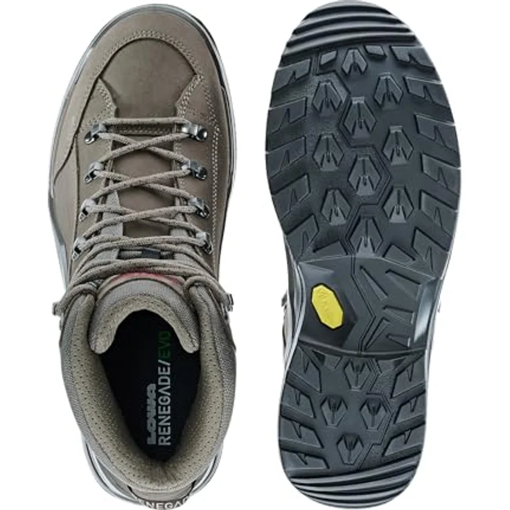 Lowa Renegade EVO GTX MID, Wanderschuhe mit GORE-TEX, Nubukleder, Vibram®-Sohle, Espresso/Seegras, Gr. 50 – Bild 6