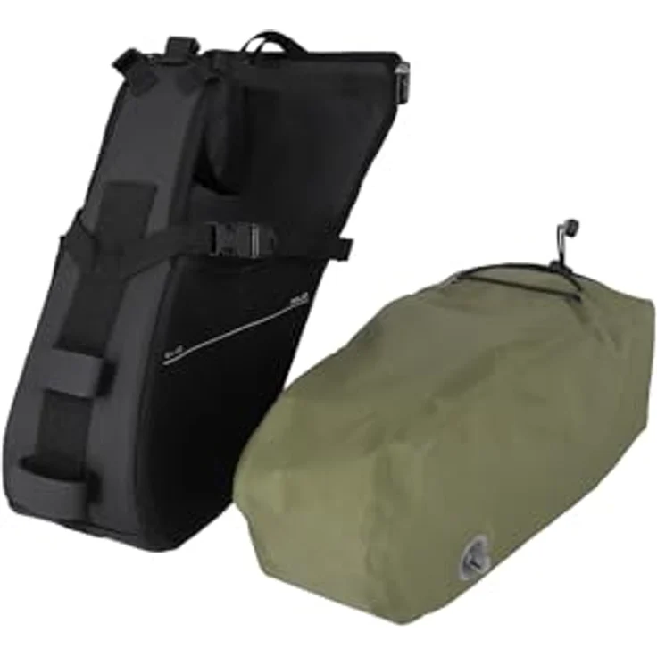 XLC BA-G02, wasserdichte Velotasche (15 l, Satteltasche) mit Kompressionsventil und elastischen Gurten für Gravel-Bike-Bikepacking – Bild 7